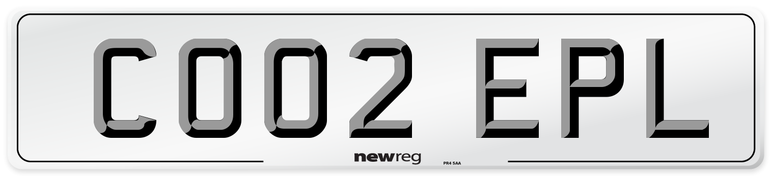 CO02 EPL Number Plate from New Reg